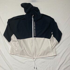 Black and white boxy fit Under Armour full zip hooded jacket